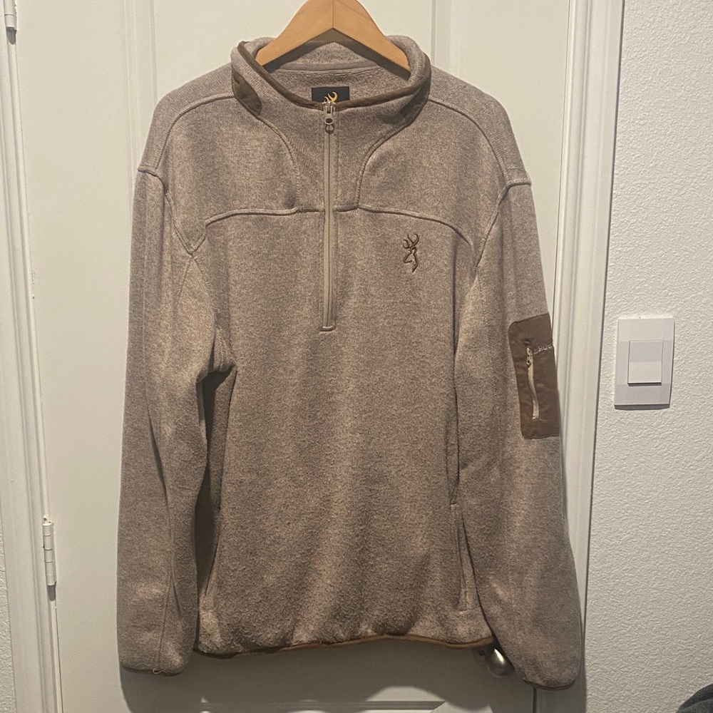 Browning Men's Zip-Up Beige Sweater
